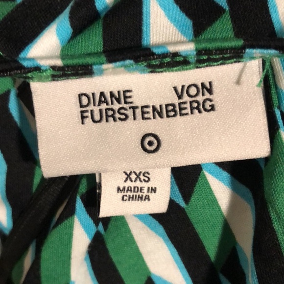 2/$30 NWT Diane Von Furstenberg Dress Long Sleeve Midi Arrow Green Wrap XXS DVF - Picture 5 of 10